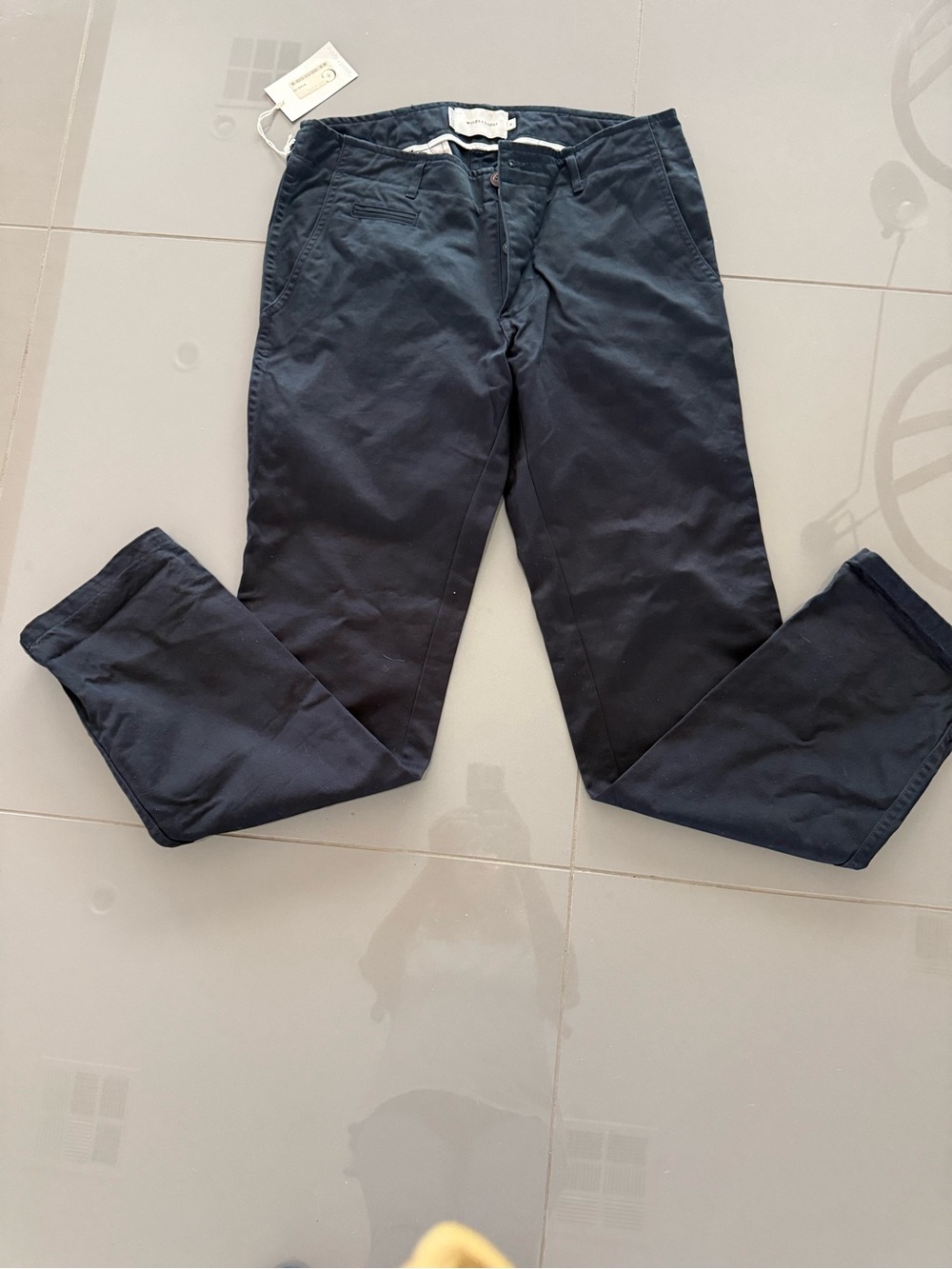 Wings + Horns Navy Cotton Chinos